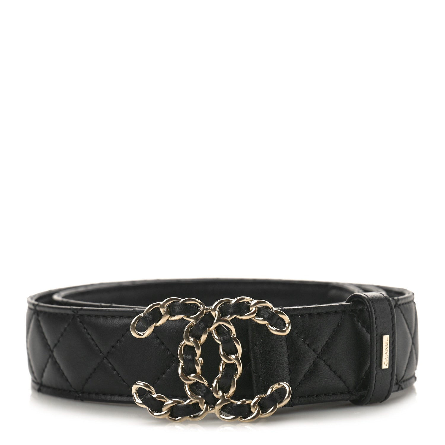 Chanel Lambskin Quilted CC Chain Belt 85 34 Black 1 of 8