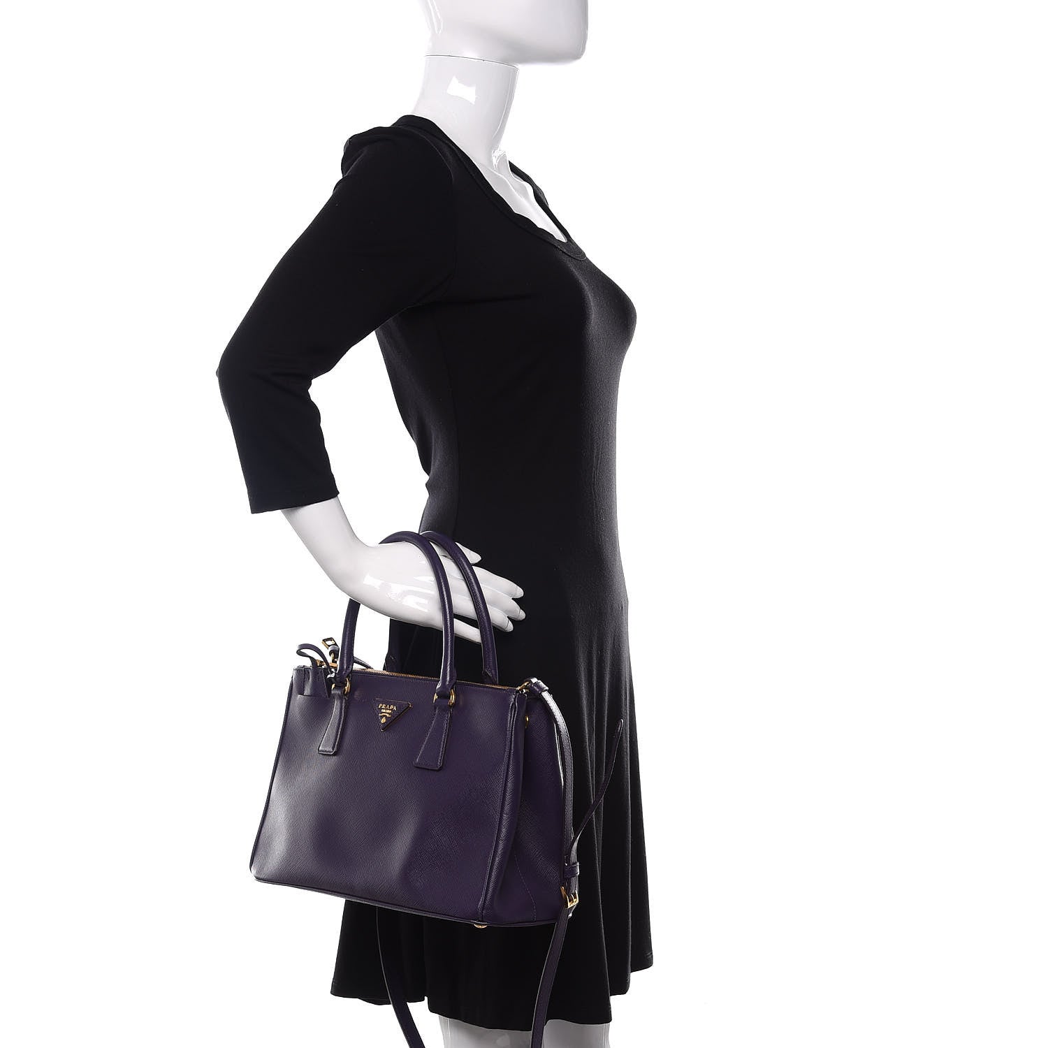 Prada Saffiano Small Galleria Double Zip Tote Viola 2 of 12