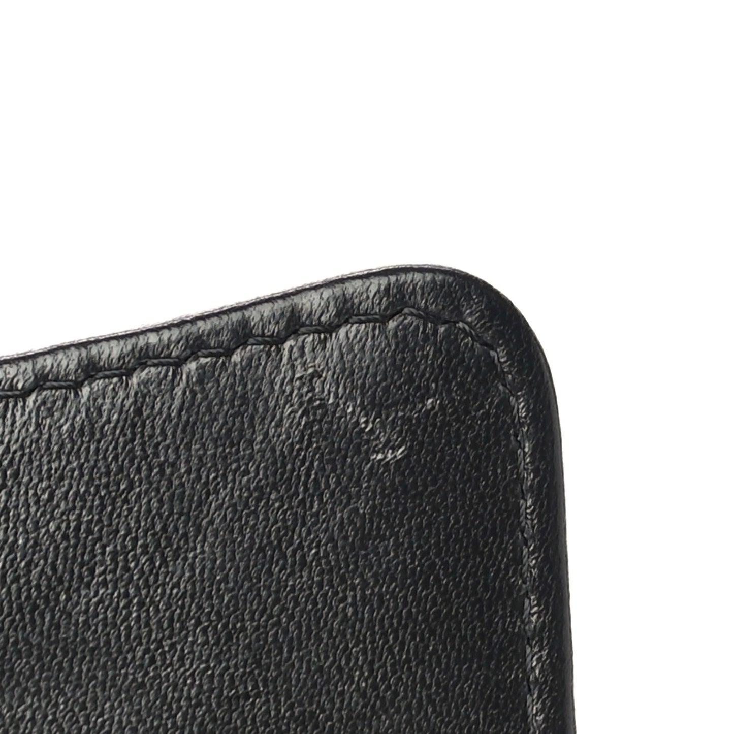 Lambskin Quilted Flap Card Holder Wallet Black