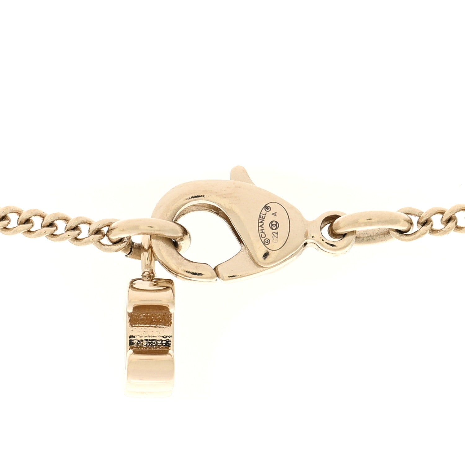 Chanel Metal Strass Crystal Scissors CC Pendant Necklace Gold 6 of 6
