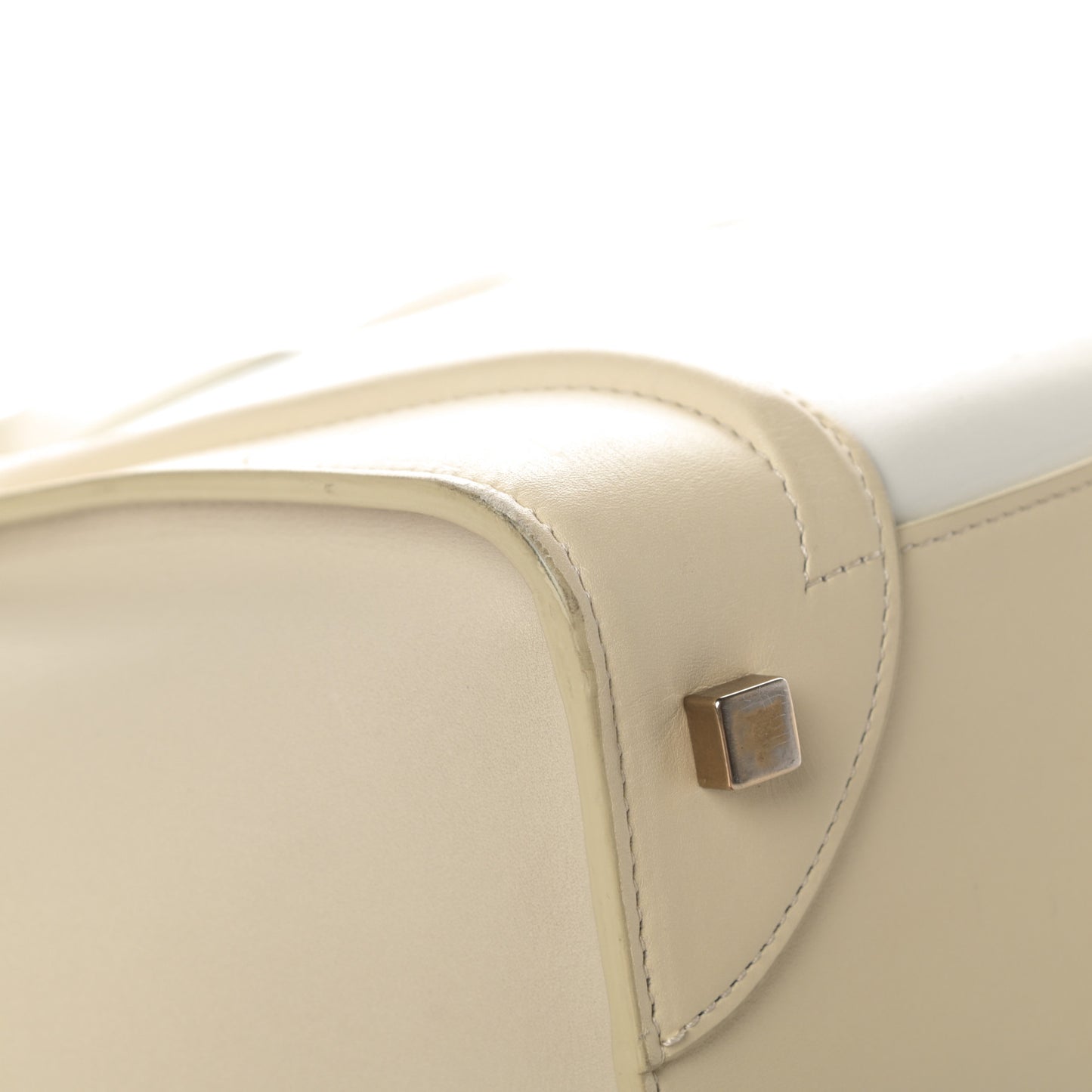 Smooth Calfskin Mini Tri-Color Luggage White