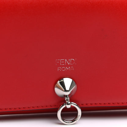 Fendi Vitello Liberty Century Lucido By The Way Continental Wallet On Chain Rosso 6 of 10