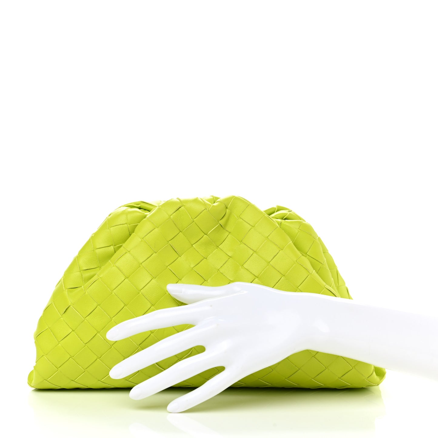 Nappa Intrecciato Teen Pouch Acid Kiwi