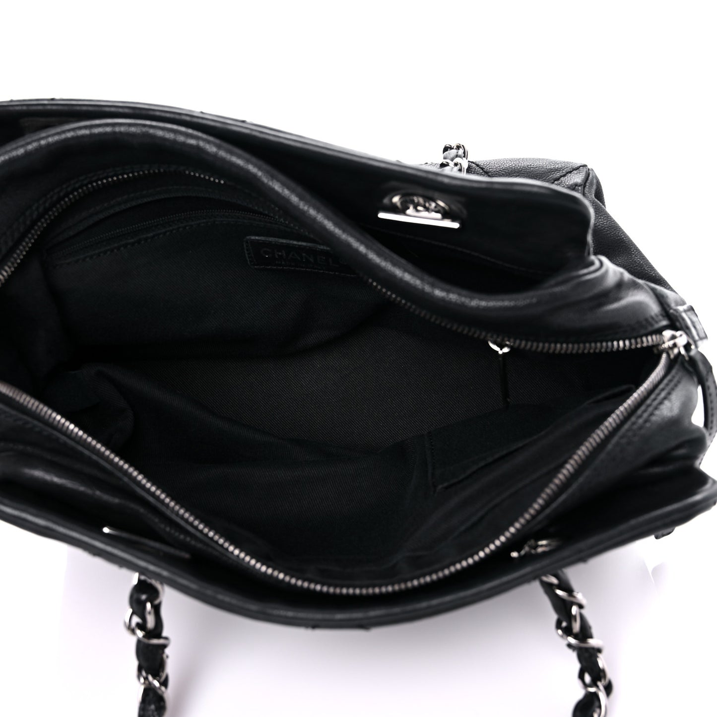 Calfskin Small Diamond Stitch Tote Black