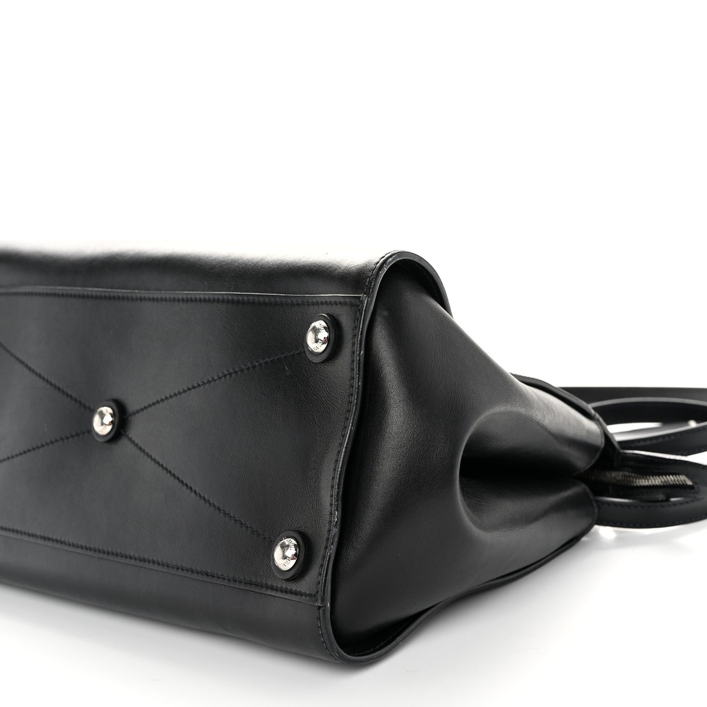 Soft Calfskin Top Handle Satchel Black
