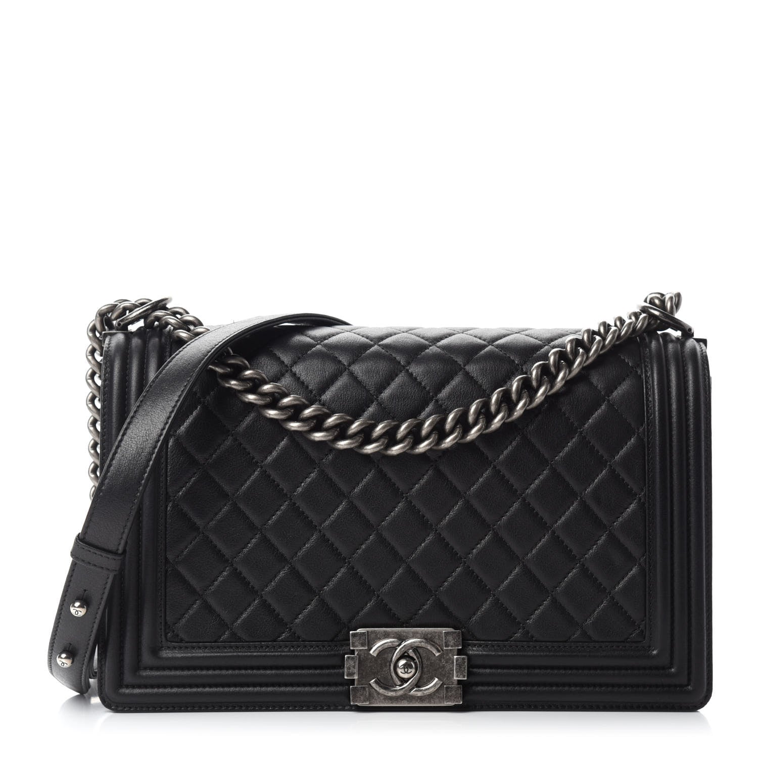 Chanel Calfskin Quilted New Medium Boy Flap Black 1 of 11