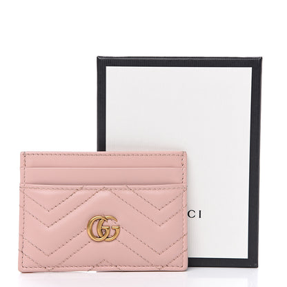 Gucci Calfskin Matelasse GG Marmont Card Holder Perfect Pink 6 of 6