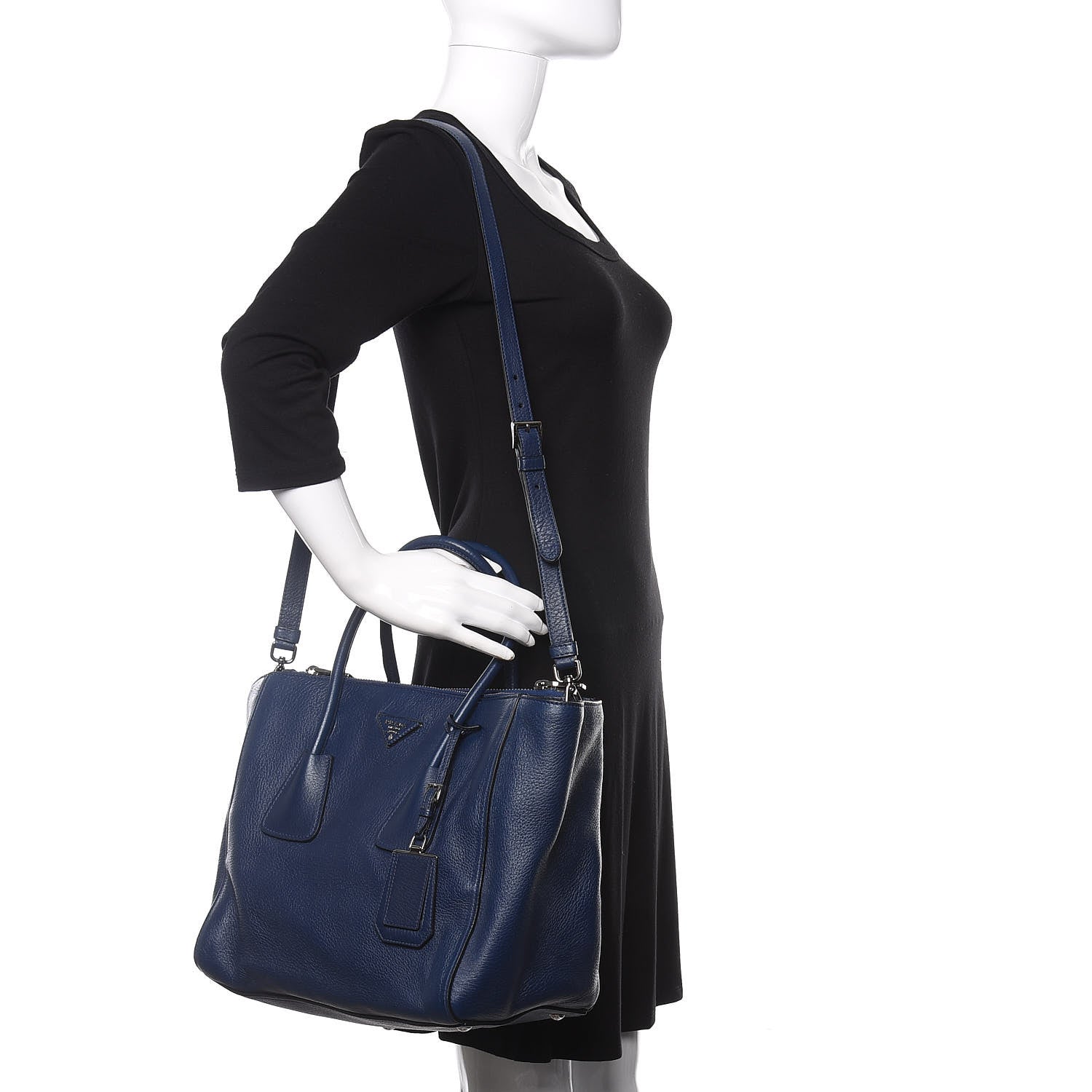 Prada Cervo Deerskin Twin Pocket Tote Bleuette 2 of 11