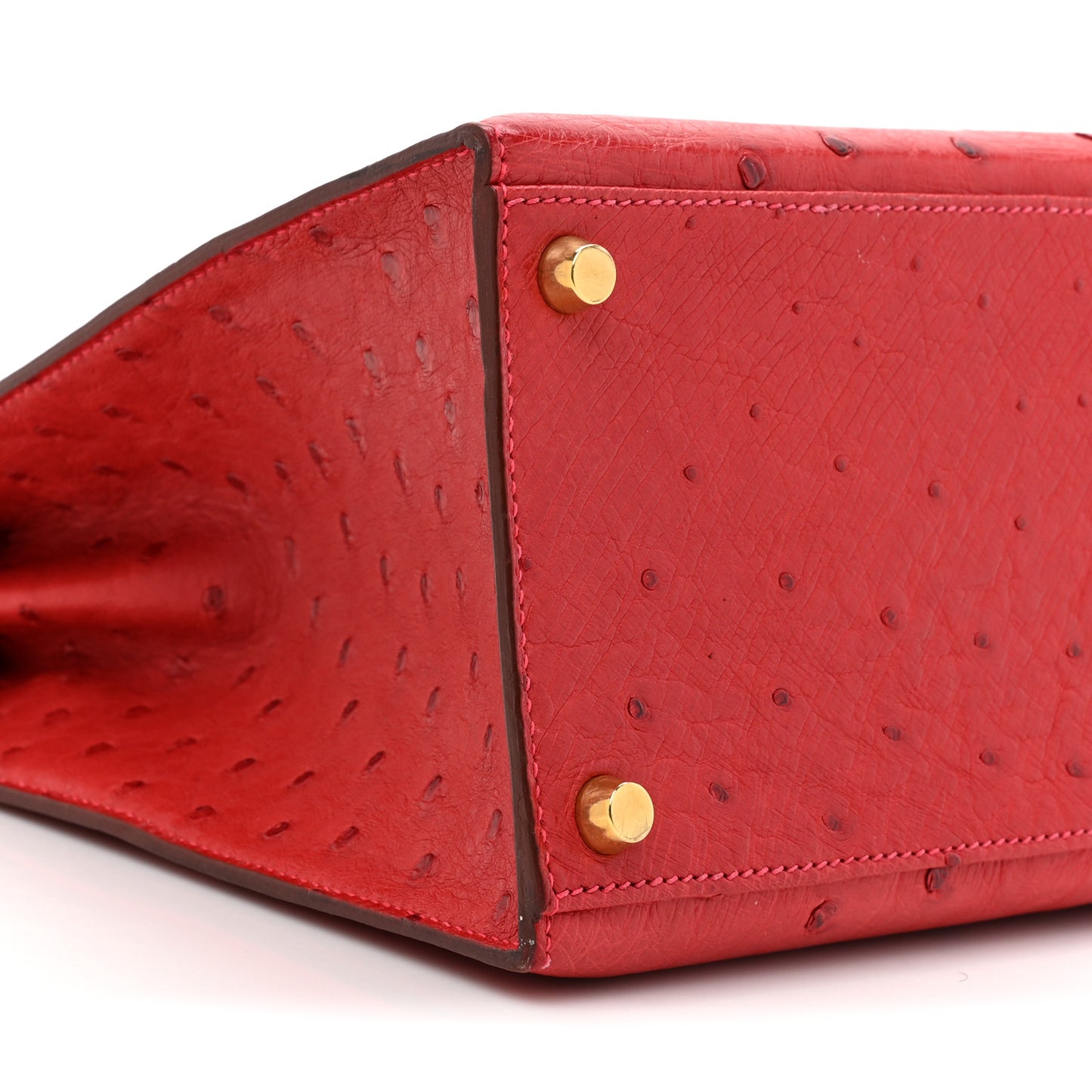 Ostrich Kelly Sellier 32 Rouge Vif