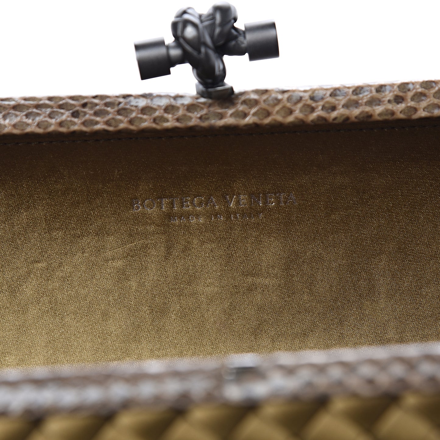 Satin Intreccio Impero Ayers Stretch Knot Clutch Light Brown