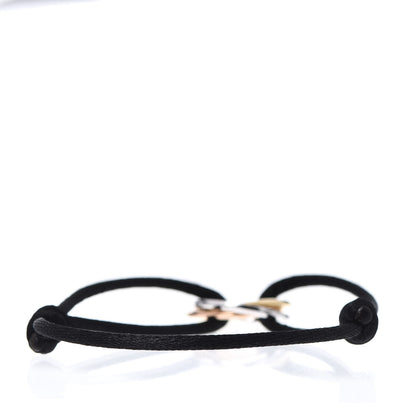Cartier 18K White Yellow Pink Gold Diamond Trinity Cord Bracelet Black 3 of 6
