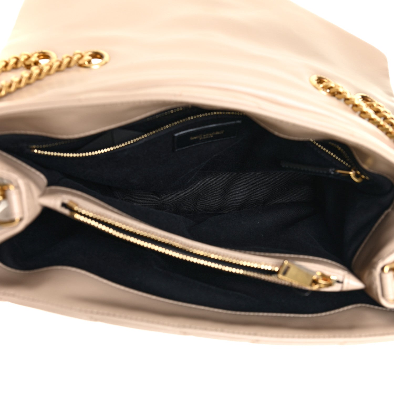 Saint Laurent Calfskin Y Quilted Monogram Medium Loulou Chain Satchel Dark Beige 5 of 15