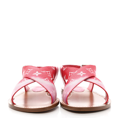 Louis Vuitton Monogram Escale Palma Flat Sandals 36.5 Rouge 2 of 8