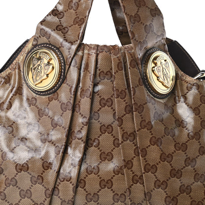 Gucci Crystal Monogram Small Hysteria Tote Dark Brown 8 of 13