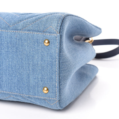 Gucci Denim Matelasse Small Pearly GG Marmont Tote Blue 10 of 11