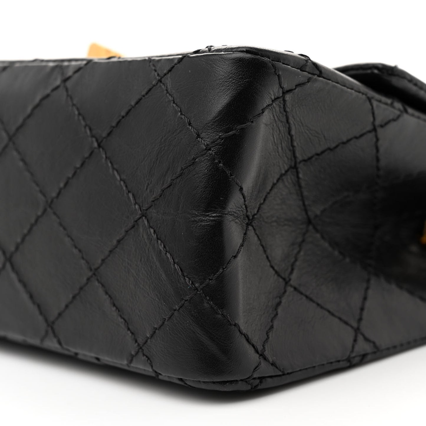 Aged Calfskin Quilted 2.55 Reissue Mini Flap Black