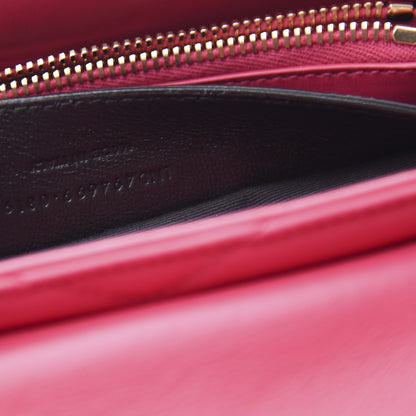 Saint Laurent Calfskin Y Quilted Monogram Small Loulou Chain Satchel Fresh Fuchsia 7 of 11