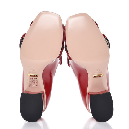 Gucci Vernice GG Marmont Fringe 50mm Loafer Pumps 35 Hibiscus Red 5 of 8