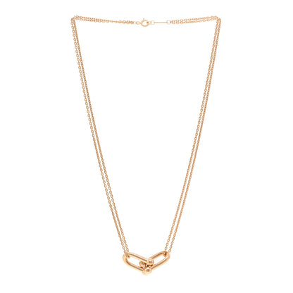 Tiffany 18K Rose Gold HardWear Double Link Pendant Necklace 3 of 4