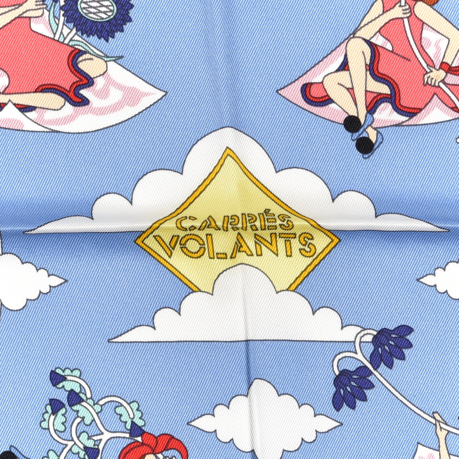 Hermes Silk Carres Volants Scarf 70 Bleu Myosotis White 2 of 6