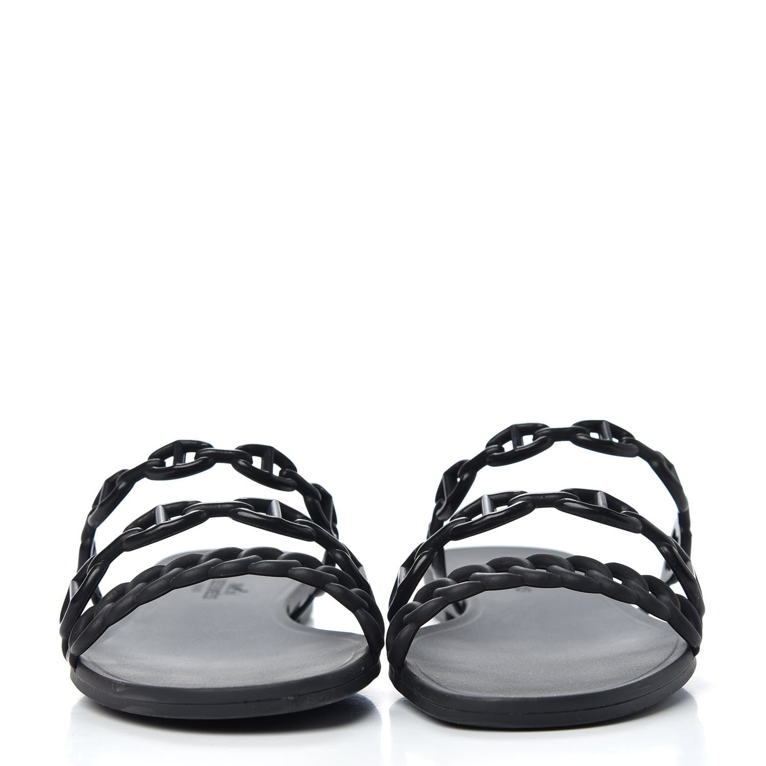 Hermes Rubber Chaine d'Ancre Rivage Sandals 35 Black 2 of 10