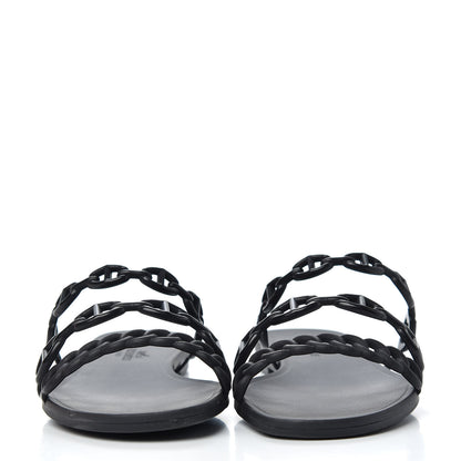 Hermes Rubber Chaine d'Ancre Rivage Sandals 35 Black 2 of 10