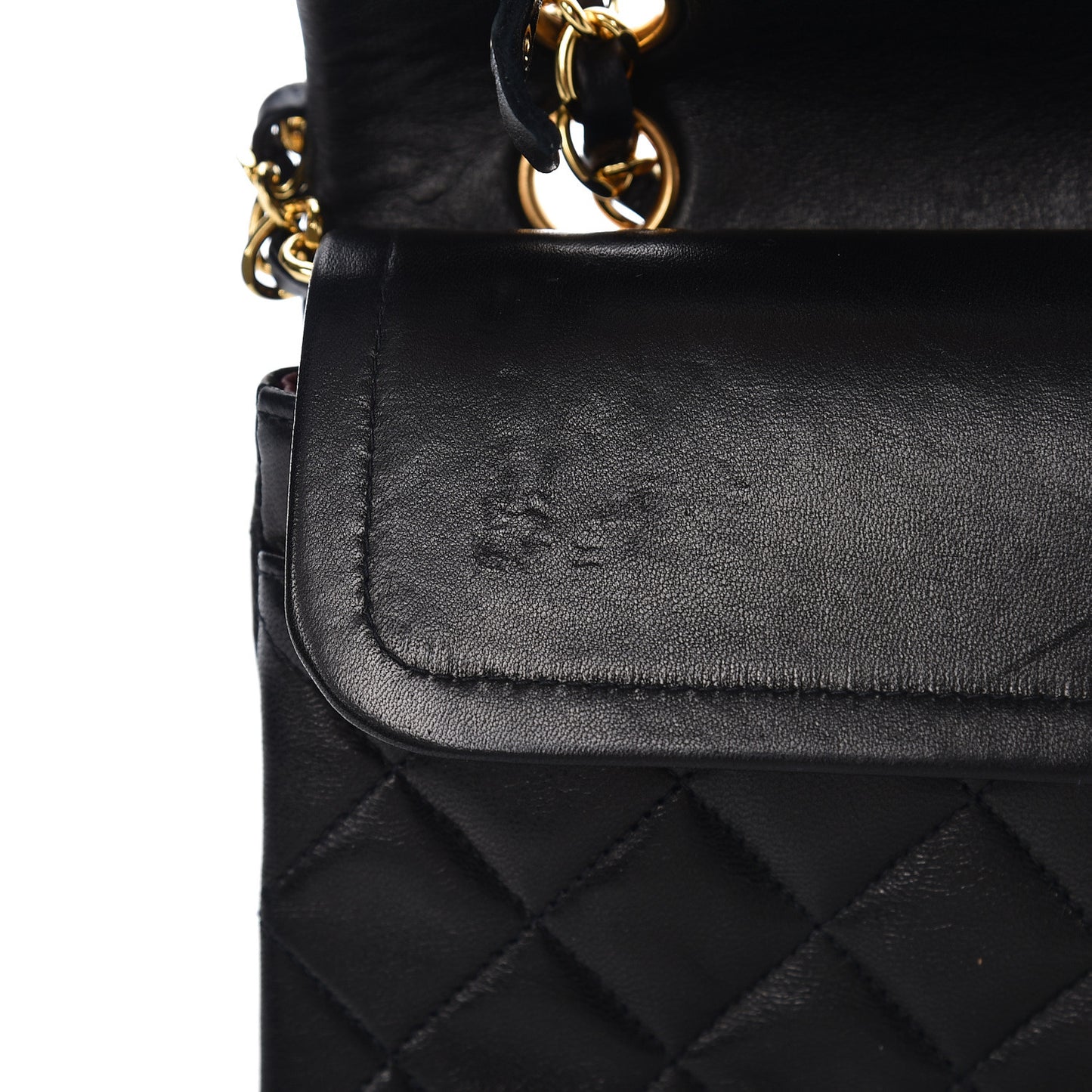 Lambskin Quilted Small Double Flap Black