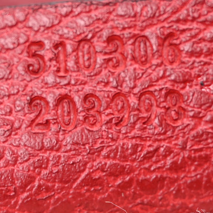 Gucci Dollar Calfskin Medium Interlocking G Top Handle Shoulder Bag Red 7 of 10