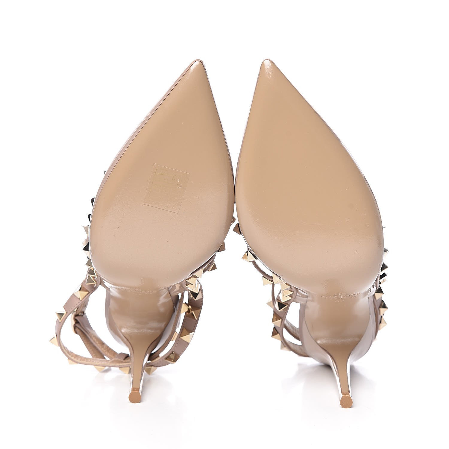 Valentino Garavani Patent Nappa Rockstud Ankle Strap 100mm Pumps 37 Poudre 5 of 10