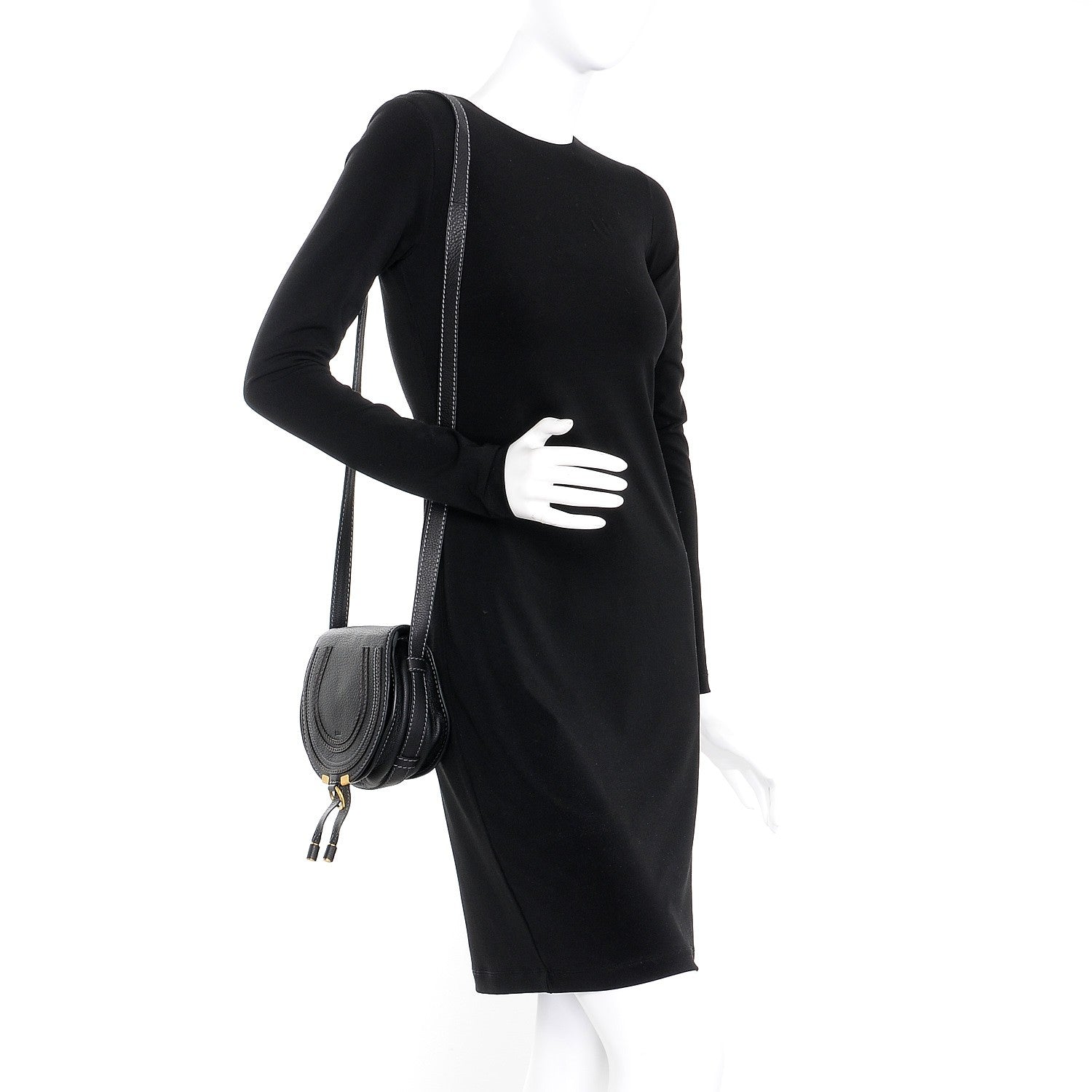 Chloe Calfskin Mini Marcie Round Crossbody Bag Black 2 of 7