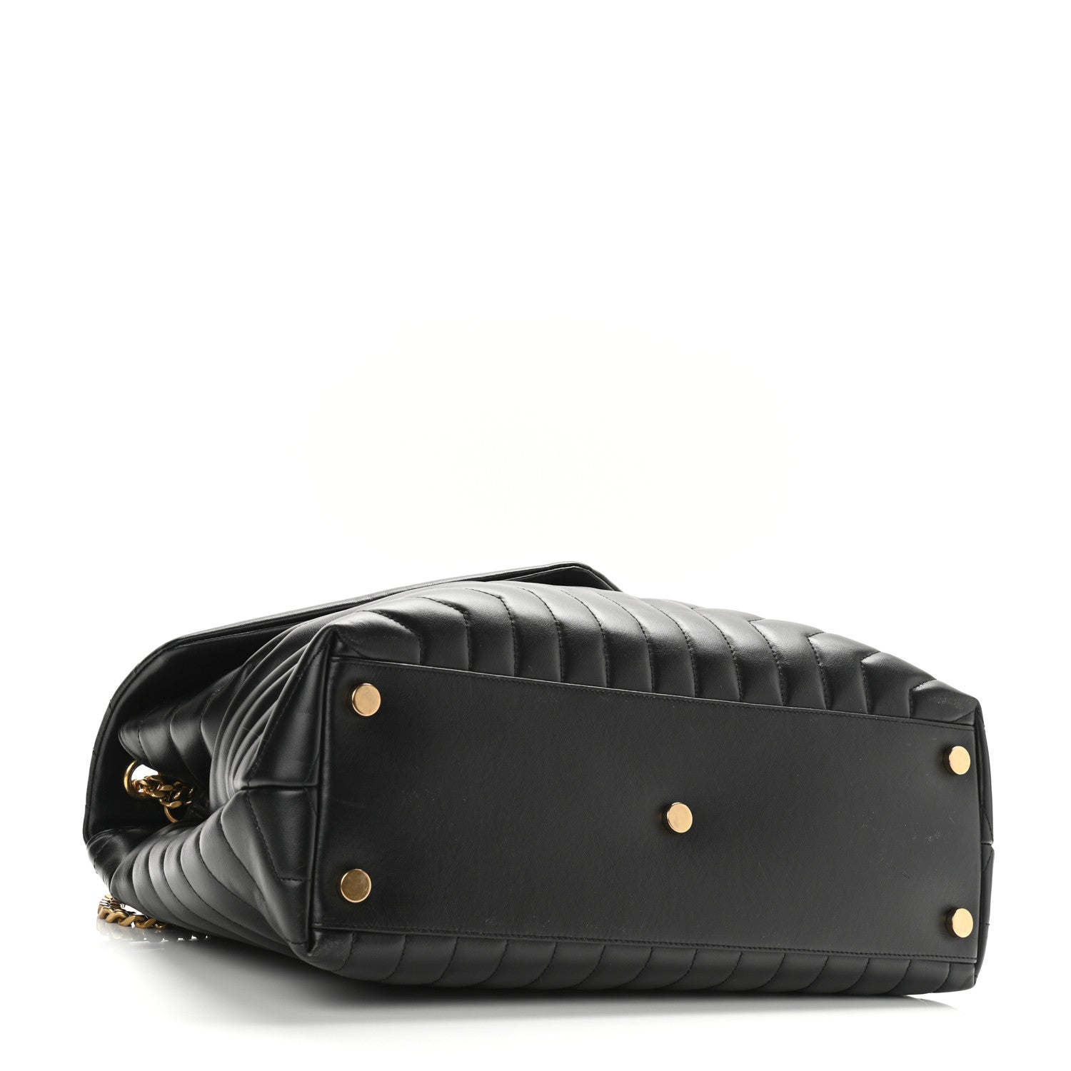 Saint Laurent Calfskin Y Quilted Monogram Large Loulou Chain Satchel Black 4 of 9