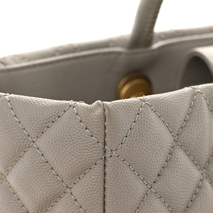 Chanel Caviar Quilted Coco Handle Shopping Tote Grey 19 of 19