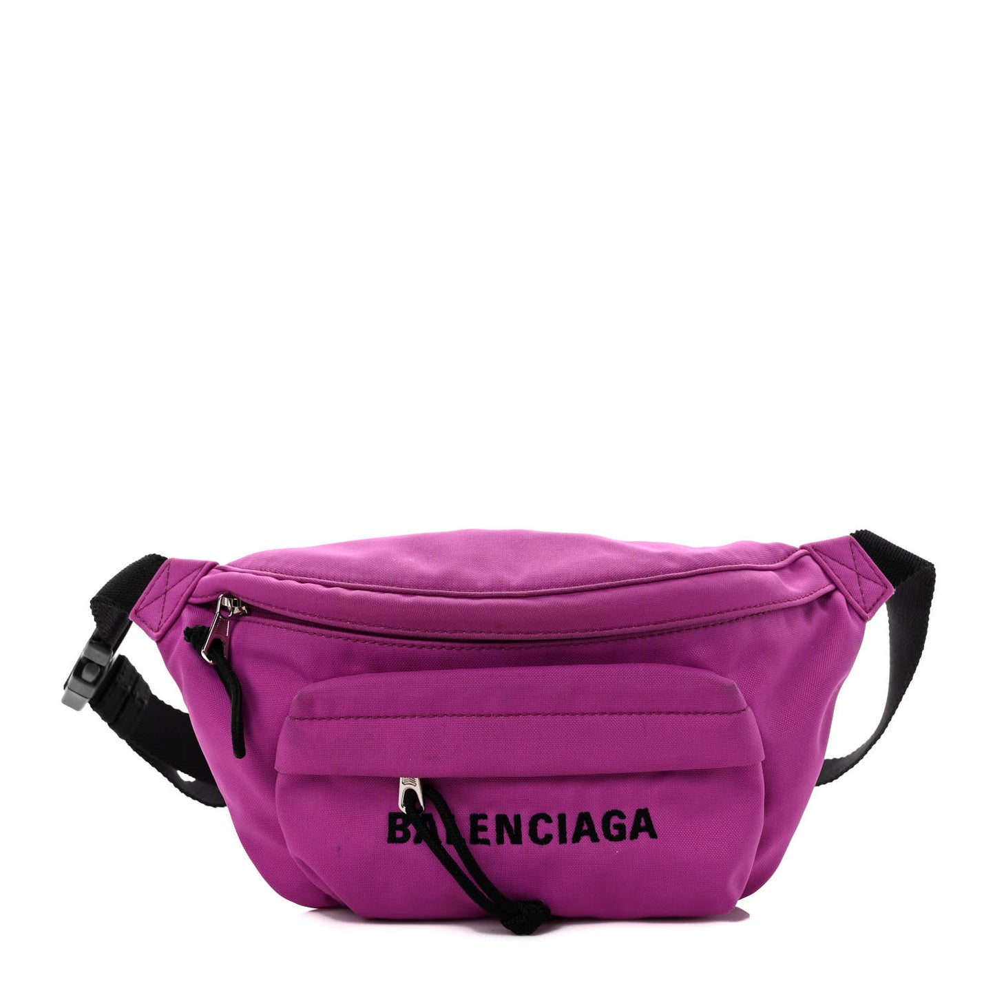 Sport Nylon Logo Embroidered Small Wheel Beltpack Fuchsia Black