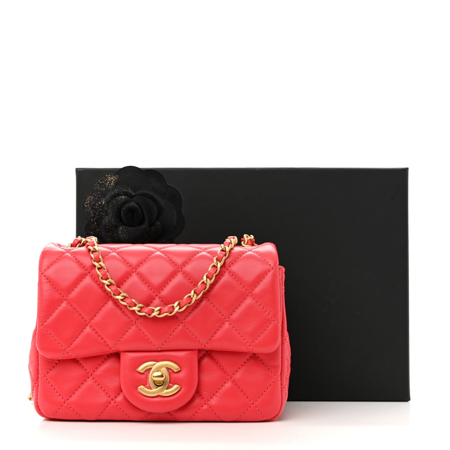 Chanel Lambskin Quilted Mini Pearl Crush Flap Red 11 of 11