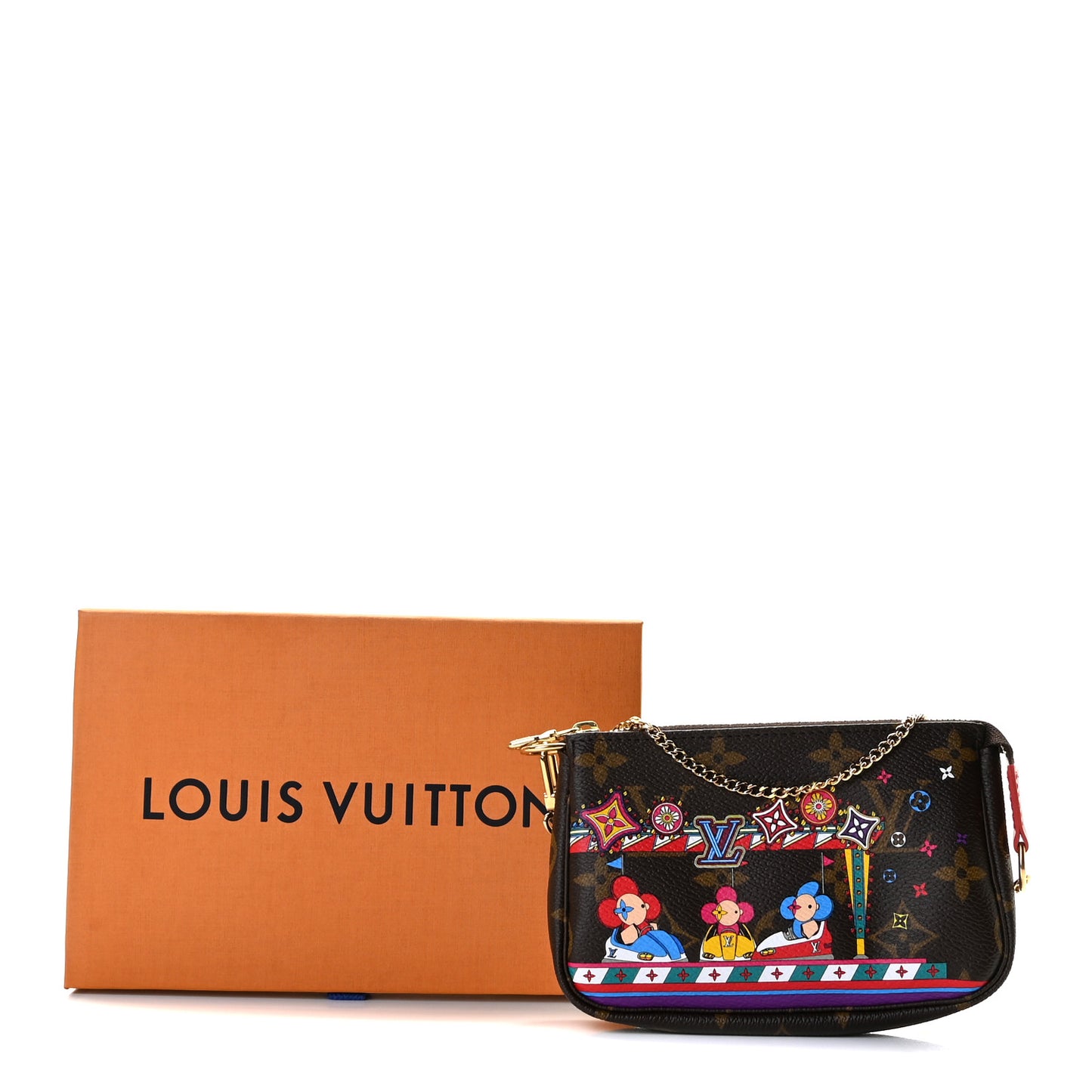 Monogram 2020 Christmas Animation Bumper Cars Mini Pochette Accessories Coquelicot