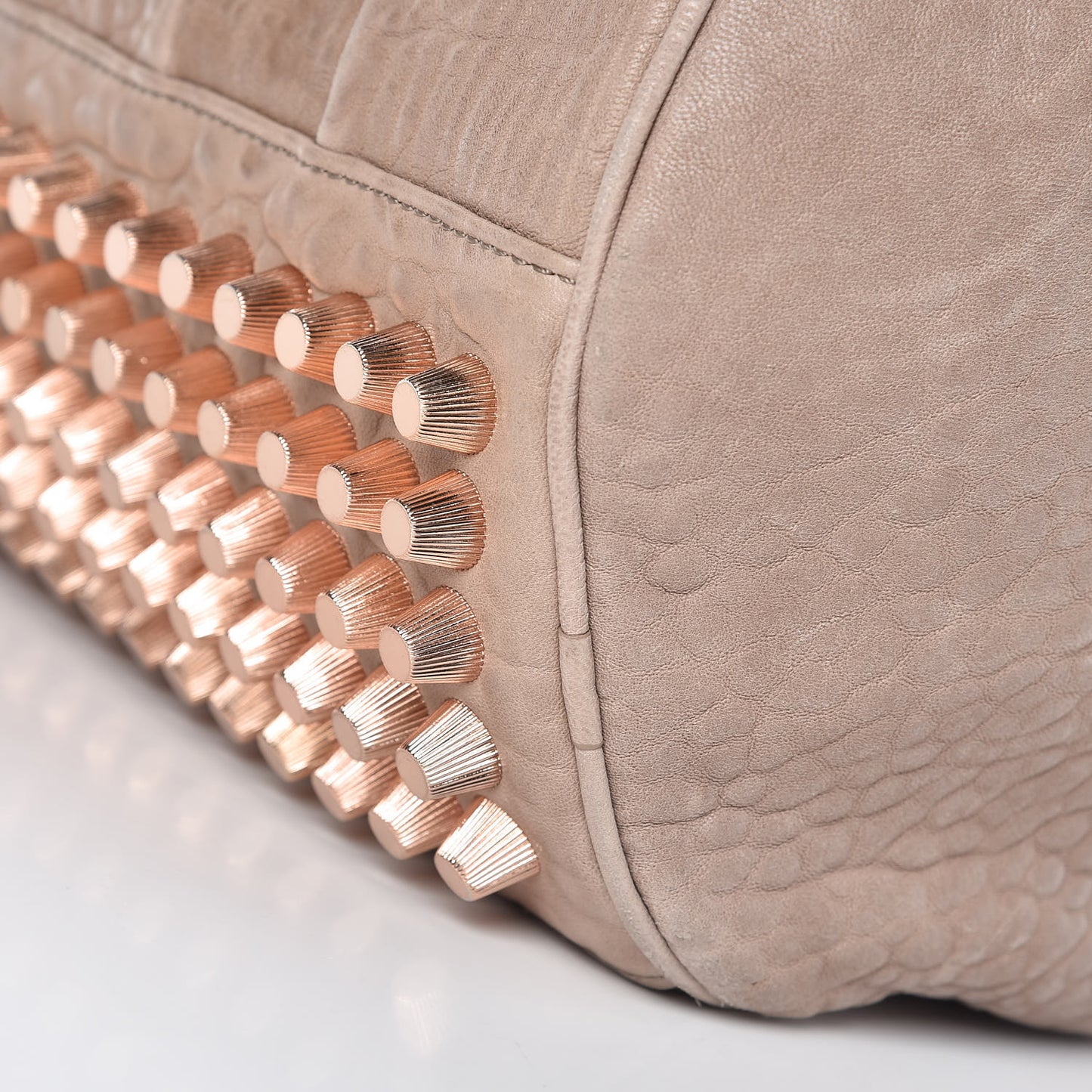 Pebbled Lambskin Rocco Latte Rose Gold Hardware