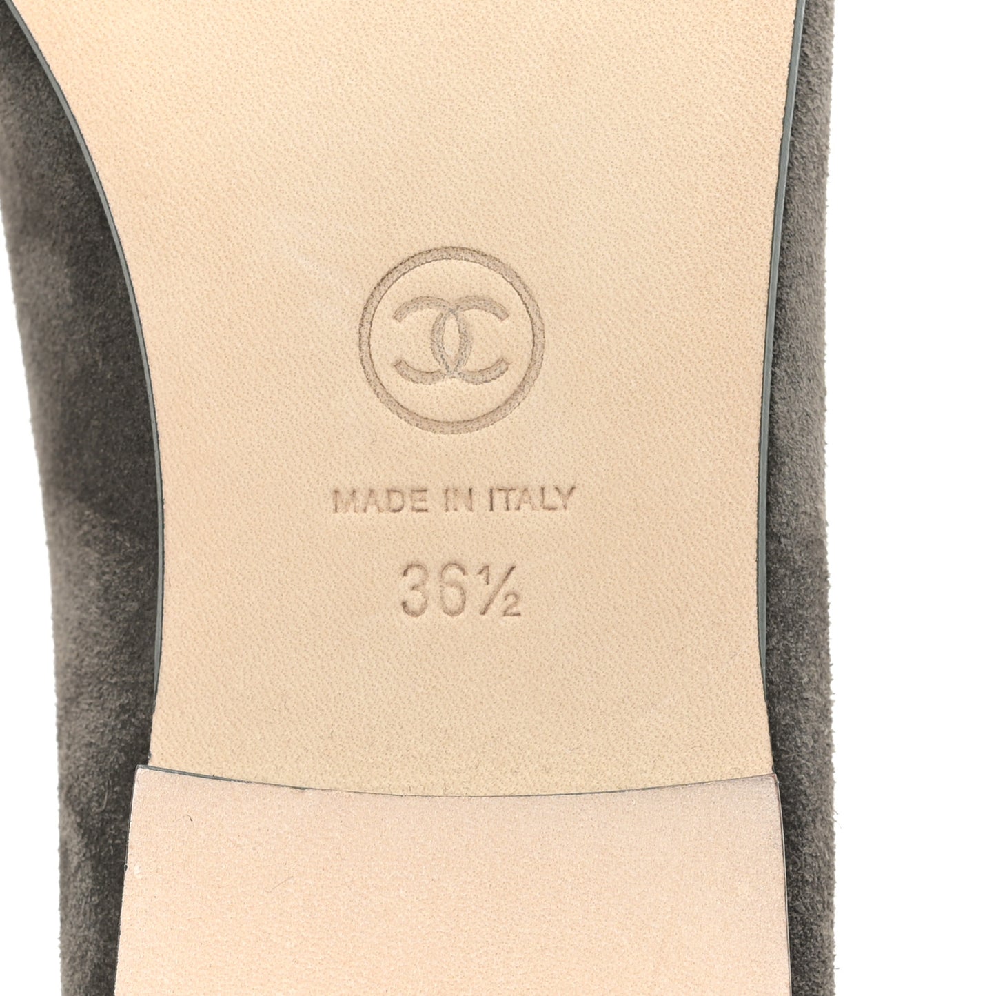 Suede Cap Toe CC Ballerina Flats 36.5 Grey Green