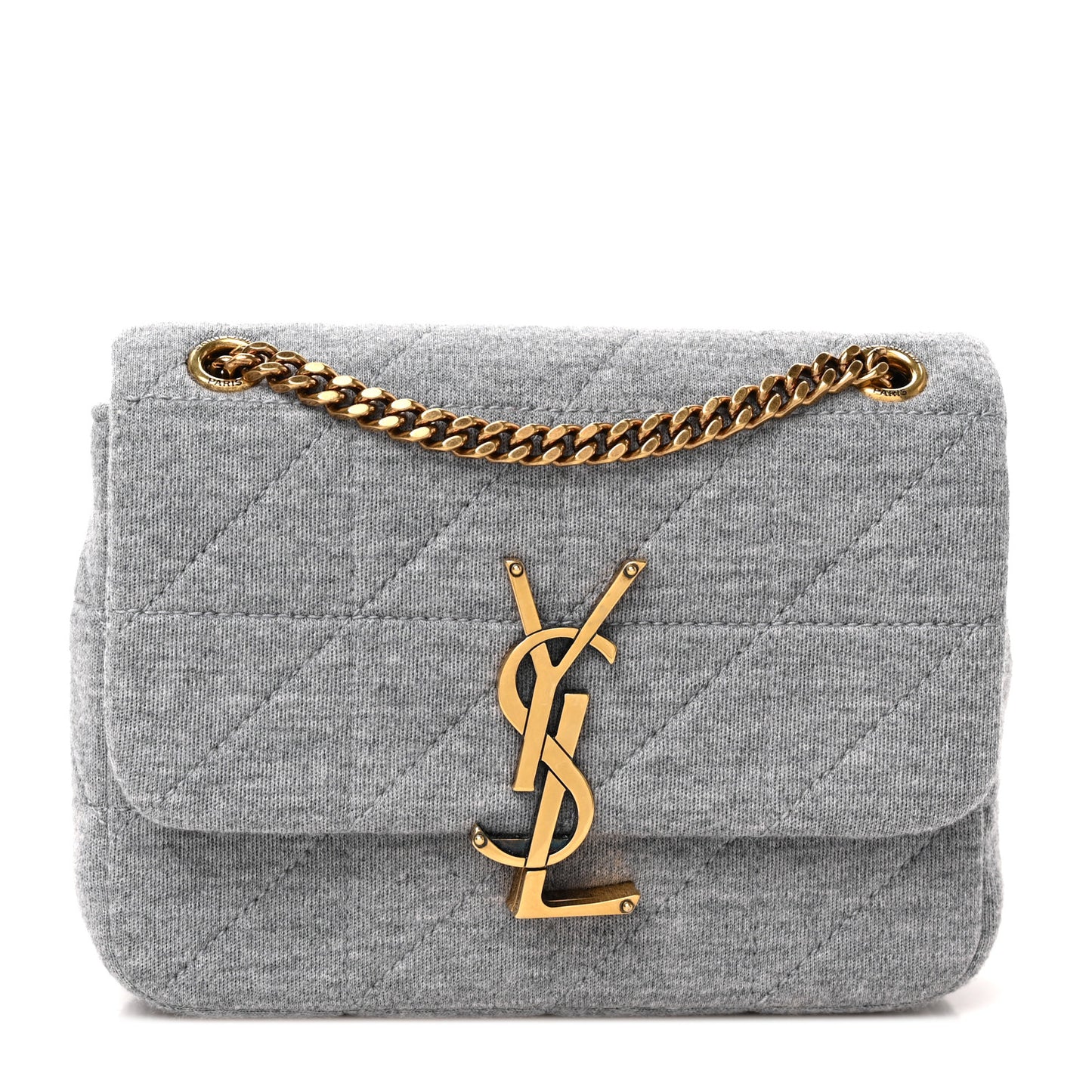 Jersey Wool Patchwork Monogram Mini Jamie Baguette Grigio