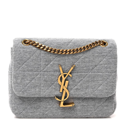 Saint Laurent Jersey Wool Patchwork Monogram Mini Jamie Baguette Grigio 1 of 8