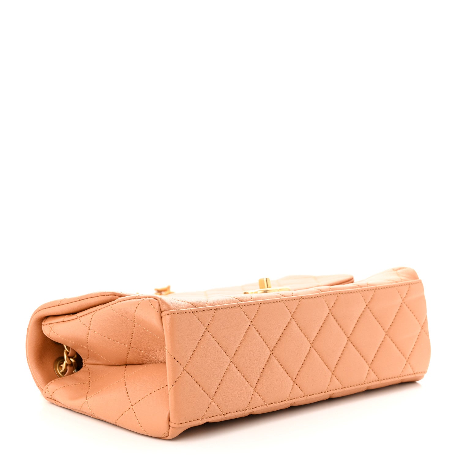 Chanel Lambskin Quilted Chaine Lettre Flap Brown 4 of 11