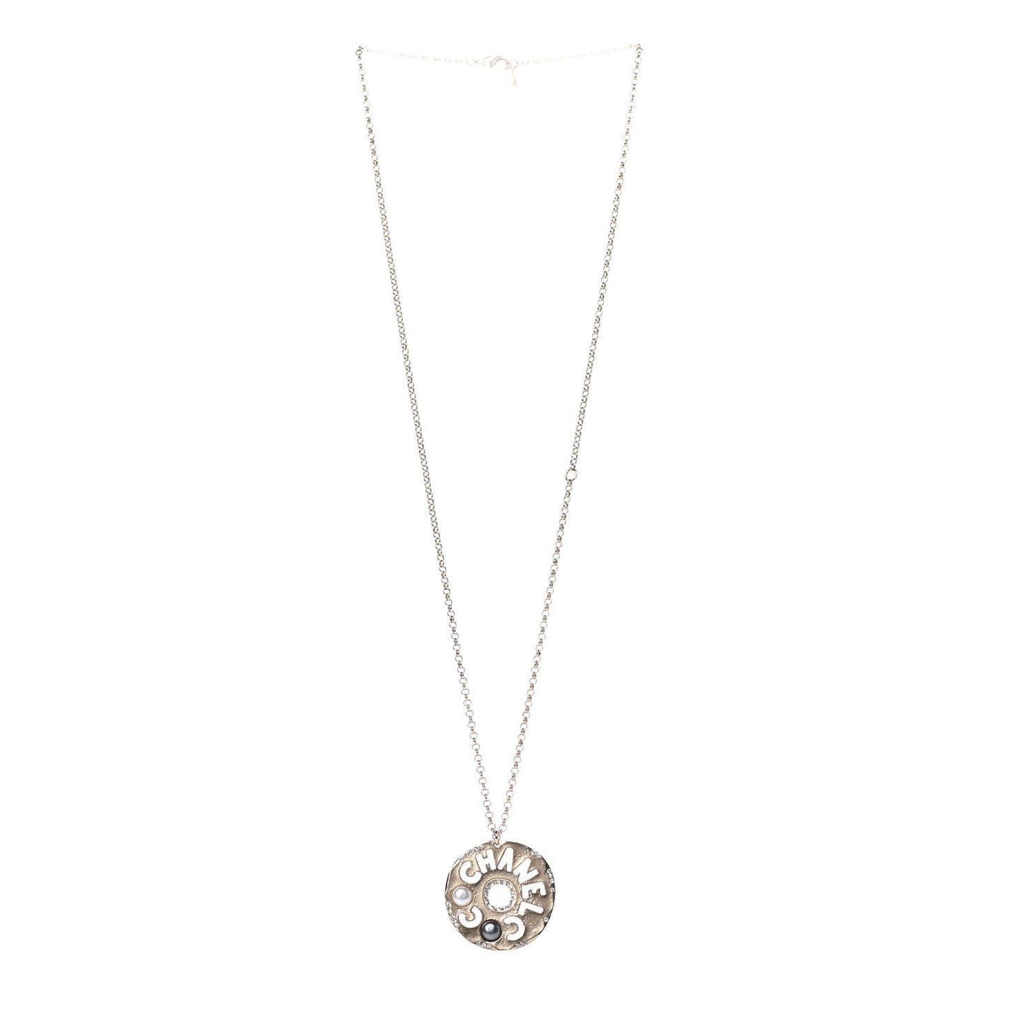Crystal Pearl Papyrus Necklace Gold