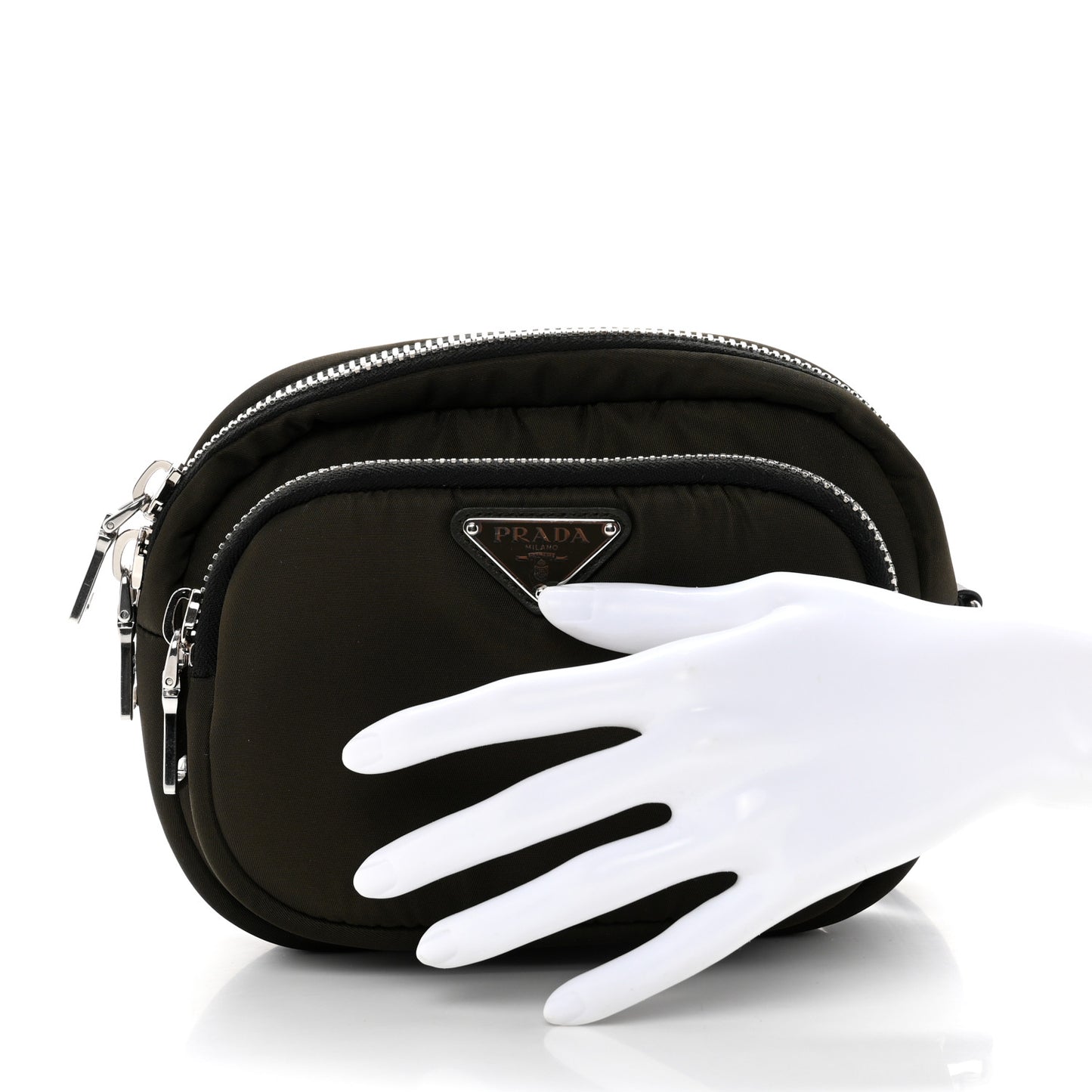 Tessuto Nylon Pocket Wristlet Pouch Mimetico Black