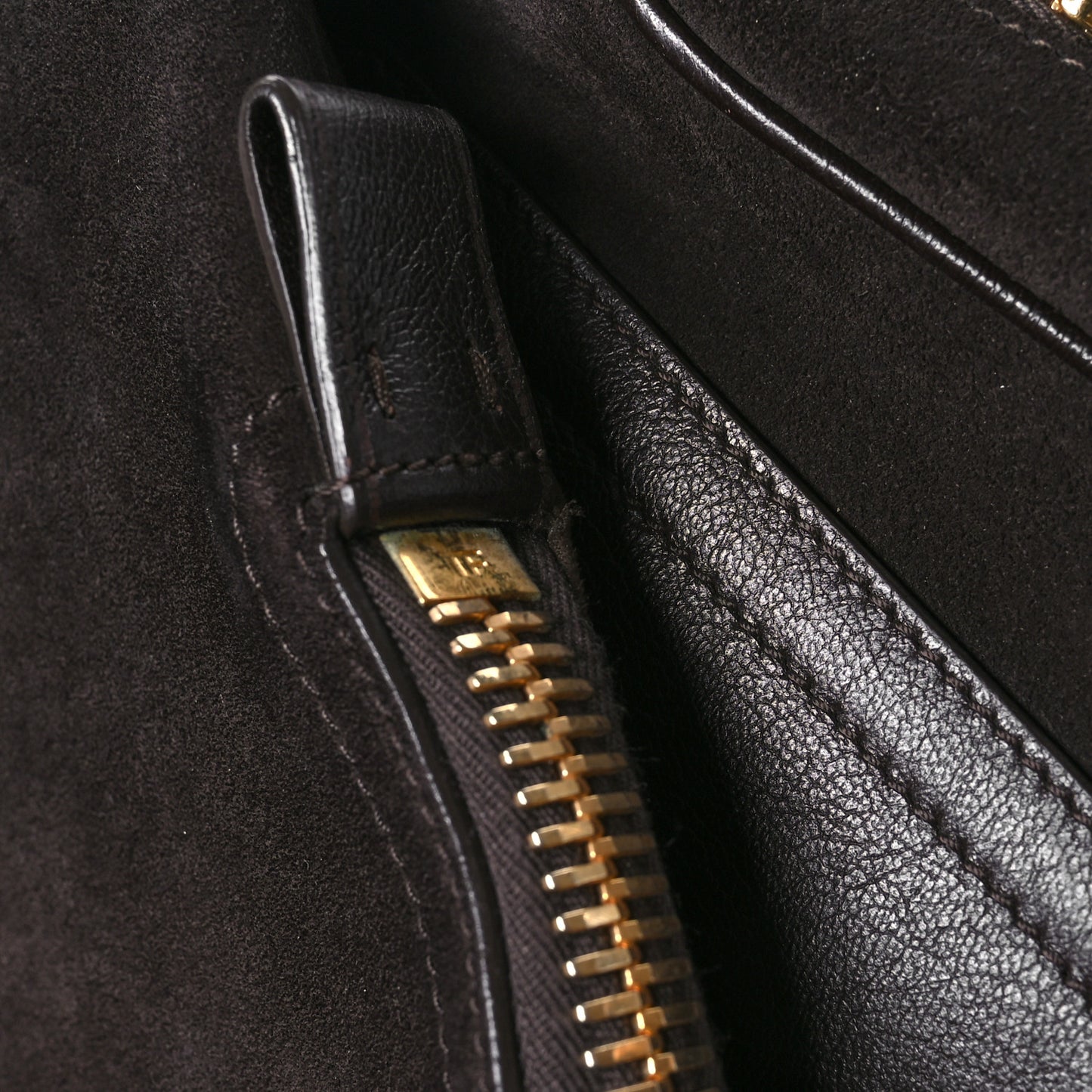 Suede Calfskin Jennifer Crossbody Brown