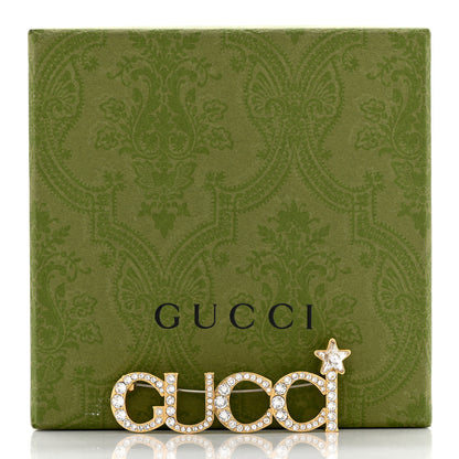 Gucci Metal Crystal Gucci Brooch Gold 6 of 6