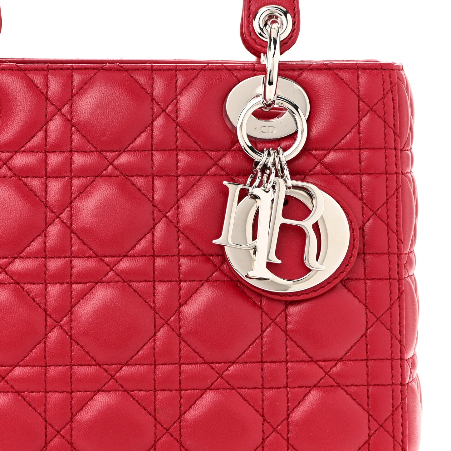 Lambskin Cannage Medium Lady Dior Red