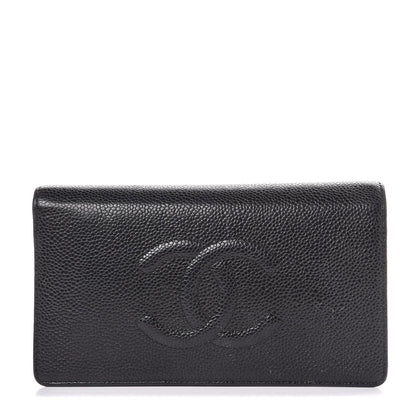 Chanel Caviar Timeless CC Yen Wallet Black 1 of 9