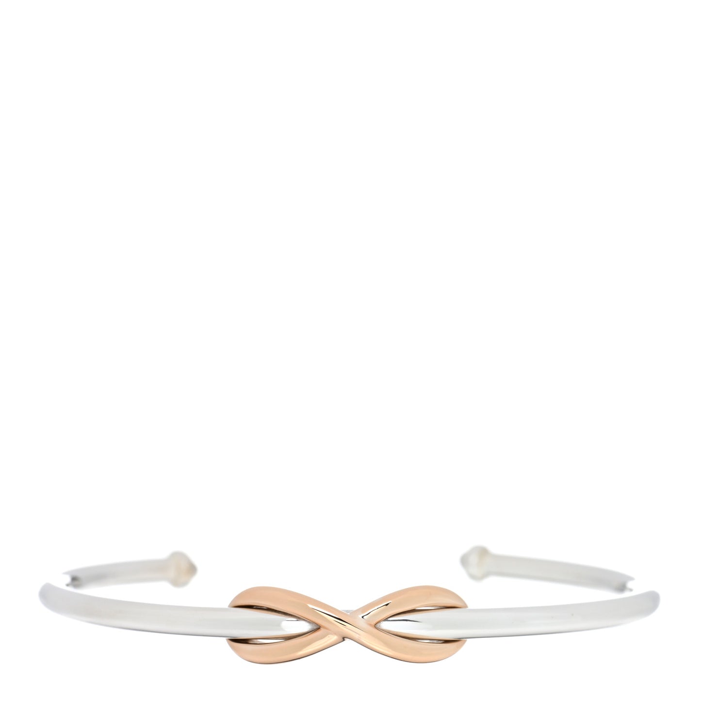 Sterling Silver 18K Rose Gold Infinity Cuff Bracelet