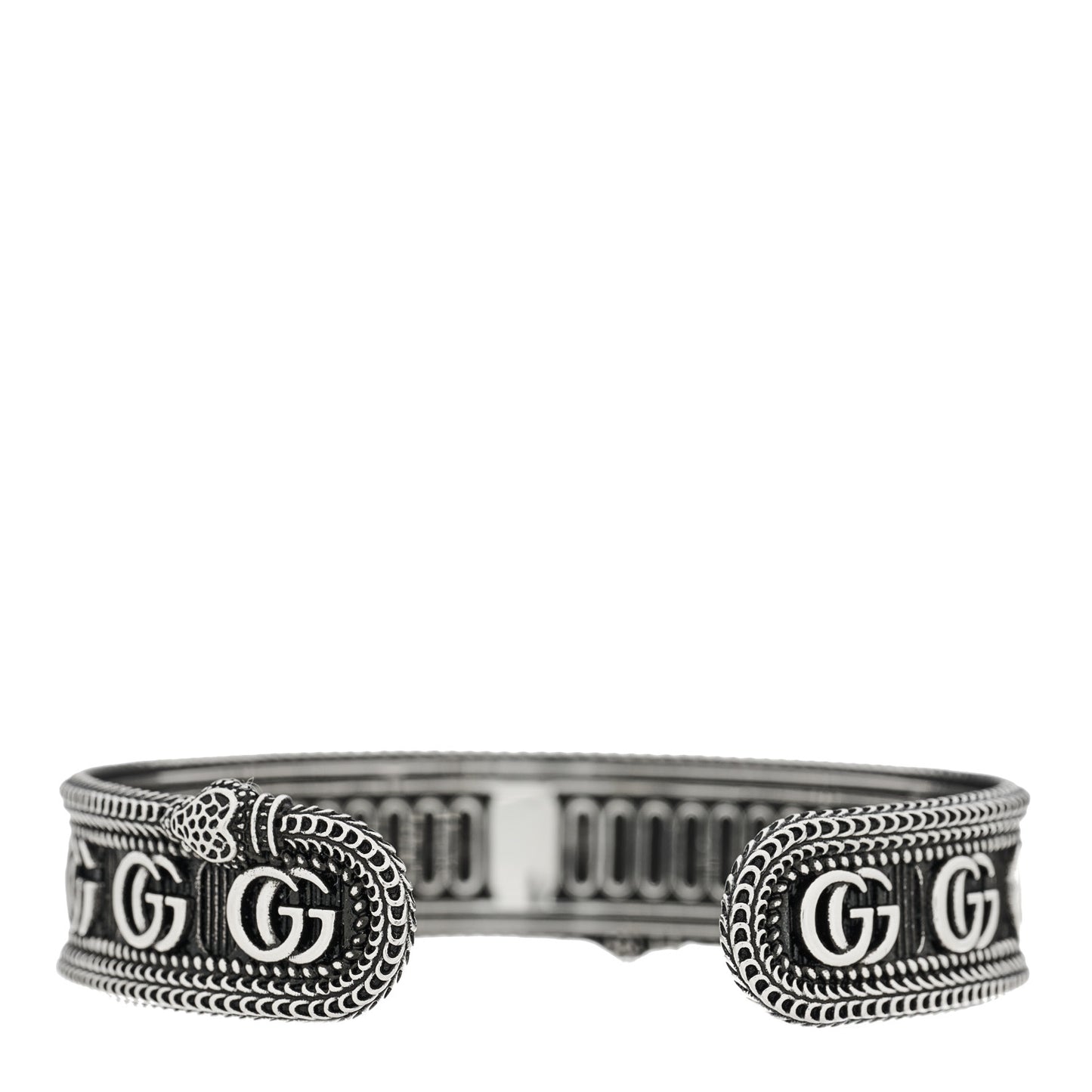 Sterling Silver GG Marmont Snake Cuff Bracelet 19