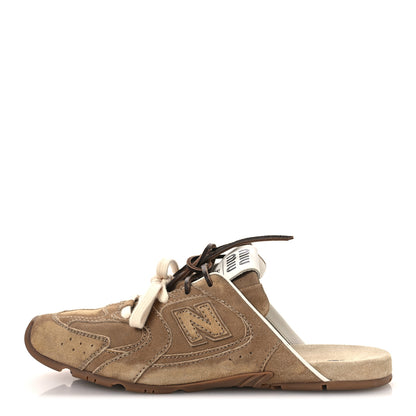Miu Miu X NEW BALANCE Faded Suede Calfskin 530 SL Slip-On Mules 40 Ecru 1 of 9