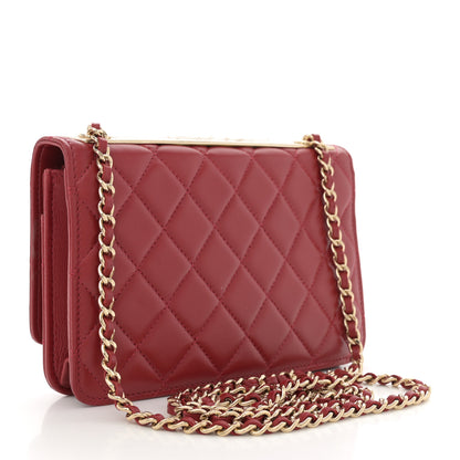 Chanel Lambskin Quilted Trendy CC Wallet On Chain WOC Red 3 of 14